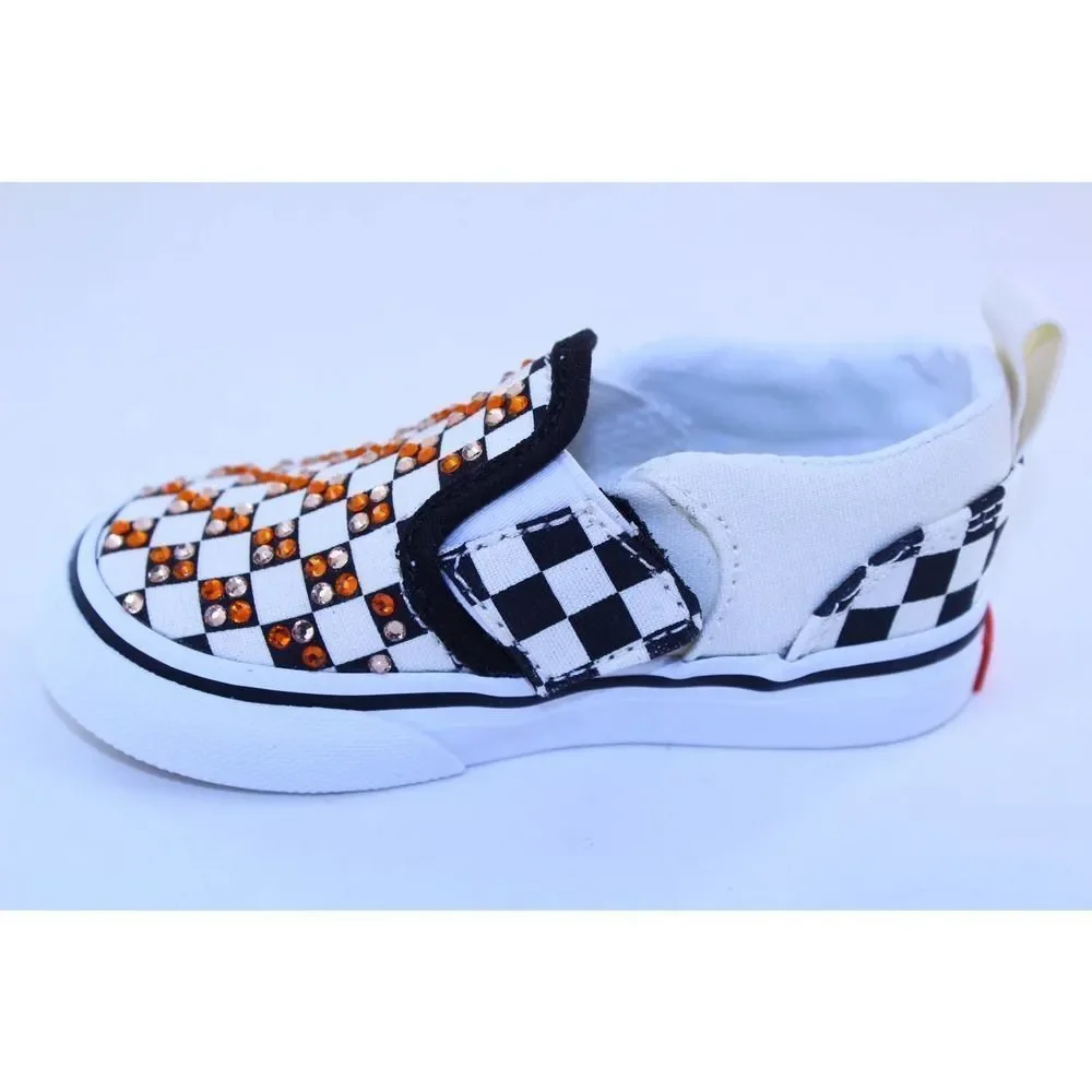 Vans Asher Slip-On Black White Crystal Sneakers 5M